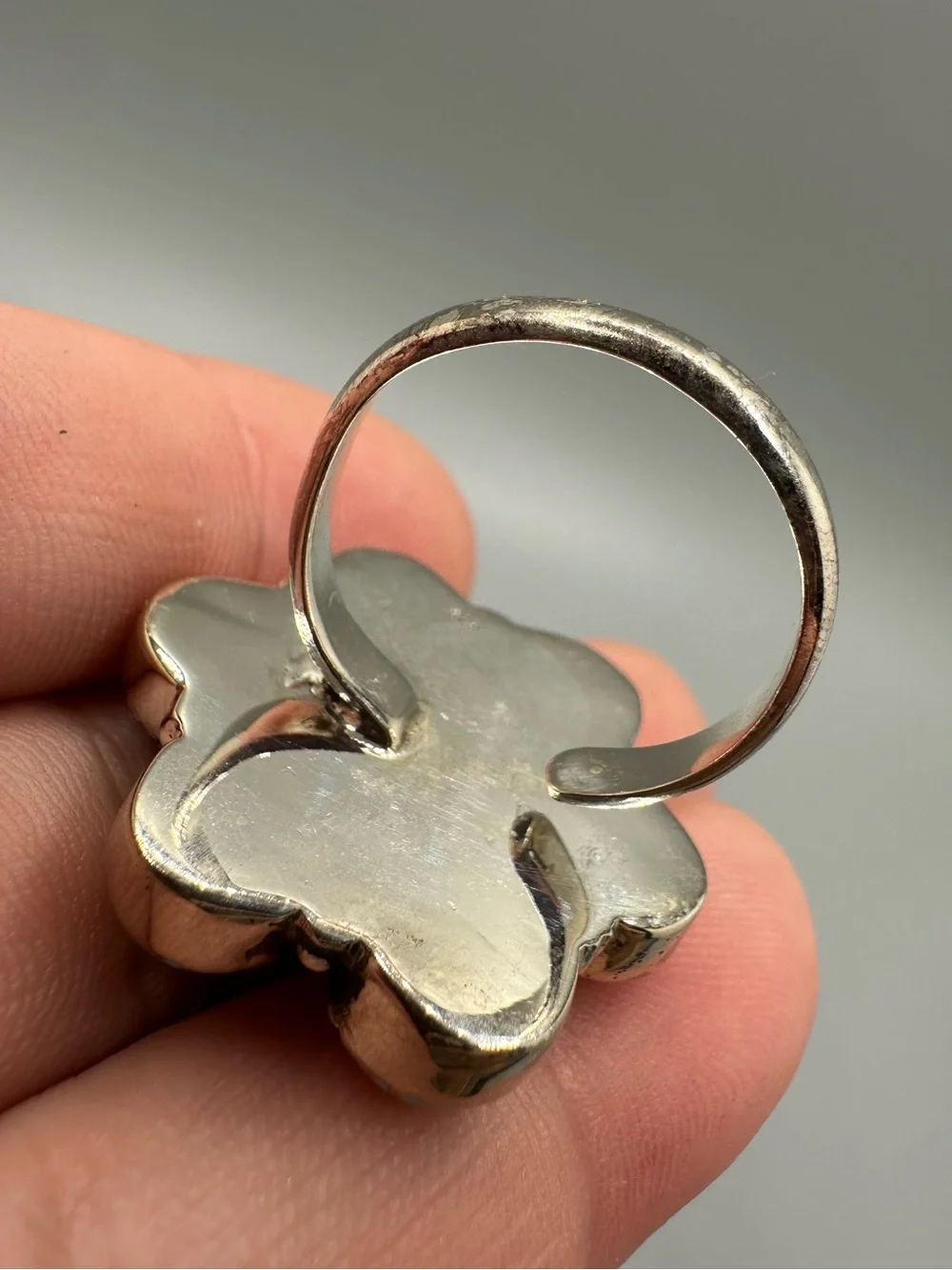 Cotton Candy Dahlia Turquoise Sterling Silver 925 Adjustable Ring Handmade